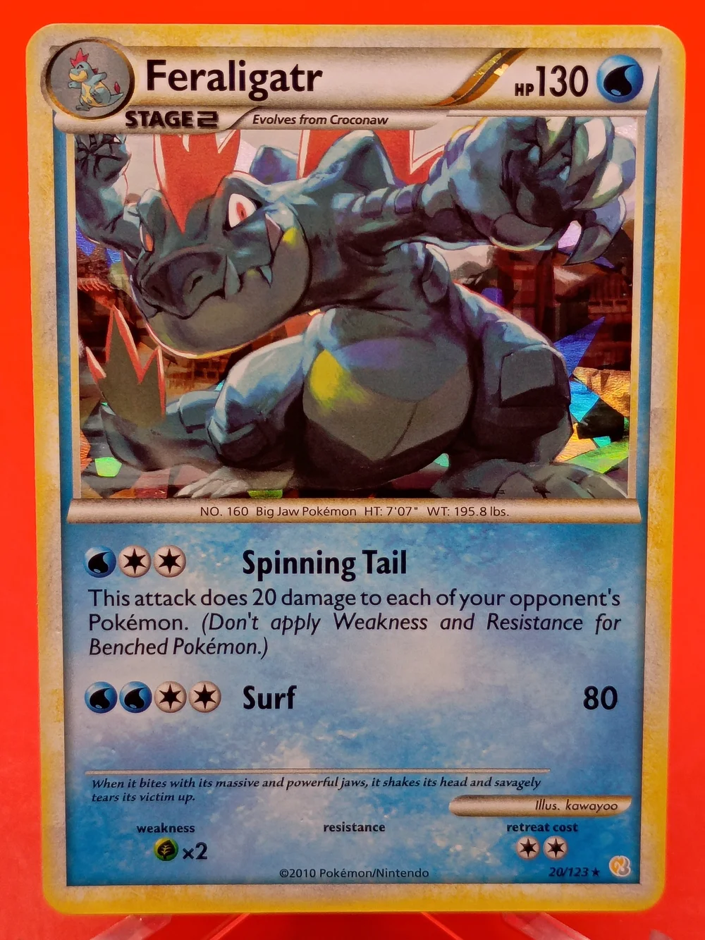 Feraligatr 20/123 HGSS Cracked Ice Holo Deck Exclusive LP Pokémon TCG